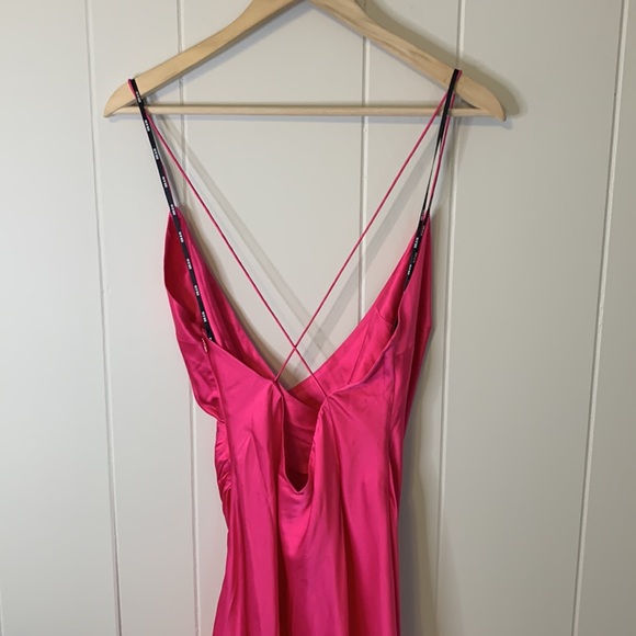 NWT SER.O.YA Emma Silk Dress Fuchsia Pink Size Medium - Picture 7 of 12